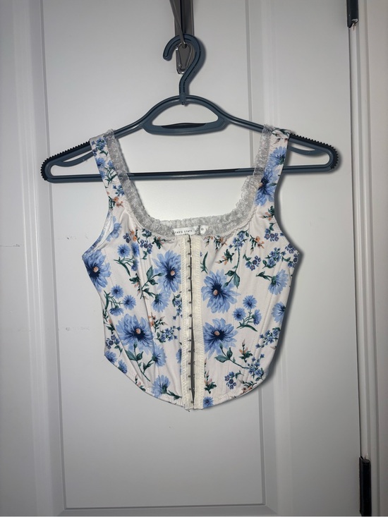 Altar'd State Tops - NWT Altar'd State Alex Floral Corset In blue